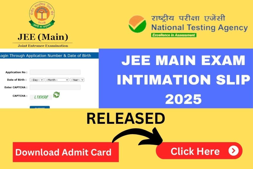 JEE Main Exam Intimation Slip 2025